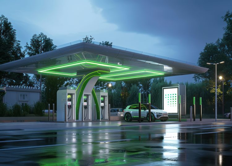 Ev charging station, green energy power, ev car